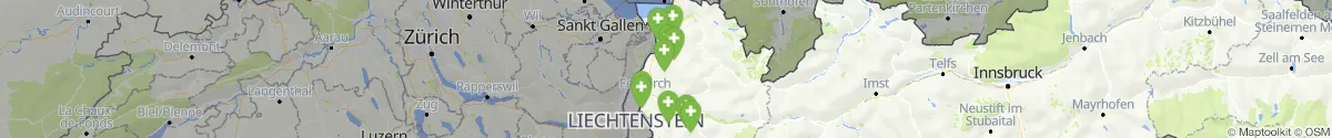 Kartenansicht für Apotheken-Notdienste in Vorarlberg